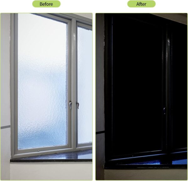 Blackout Blind Curtains, Portable 100% Blackout Shades, 78" x 59" Black Out Blinds for Window, Temporary Blackout Blinds Window Cover with Hook and Loop Tape for Travel Bedroom Nursery Cars - Image 4