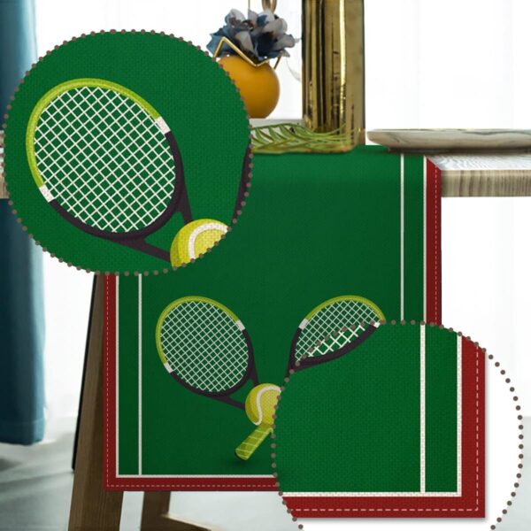 Vohado Tennis Court Table Runner for Tennis Themed Birthday Party Decoration Dining Room Kitchen Home Decor (13" x 90") - Image 4