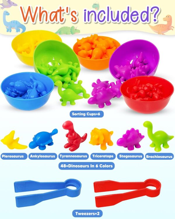 Yetonamr Counting Dinosaurs Montessori Toys for 3 4 5 Years Old Boys Girls, Toddler Preschool Learning Activities Toys for Kids Ages 2-4, 3-5, 4-8, Birthday Gifts Sensory Toys - Image 2
