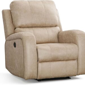 Electric Recliner Chair, Soft PU Leather Power Recliners with Padded Backrest, Single Overstuffed Heavy Duty Reclining Sofa for Living Room Bedroom