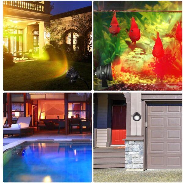 Landscape Lighting,10W Spotlight Outdoor Lights with US Plug and Remote Control,12V Dimmable Garden Lights,Waterproof Outdoor Yard Lights for Decoration (Light Color is Mixed, NOT Pure RGB) - Image 7