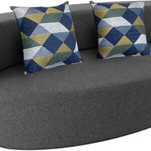 Modern Folding Sofa Bed Couch Memory Foam with 2 Pillows Sleeper Sofa futon Couch for Bedroom Living Room Guests, Washable Set, Stylish Oval 76''L × 41.5''D × 10''H,Dark Gray