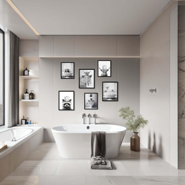 ArtHome520 Wall Art, Framed Bathroom Decor, Funny Animal Wall Art, 8''x10'' - Image 6