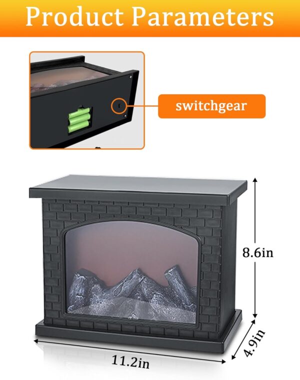 Fireplace Lanterns Decorative,Fire Places Electric,Small Flame Effect Lamp,USB Rechargeable Battery Powered LED Electric Fires Place Light,Suitable for Indoor and Outdoor,Christmas Decoration - Image 5