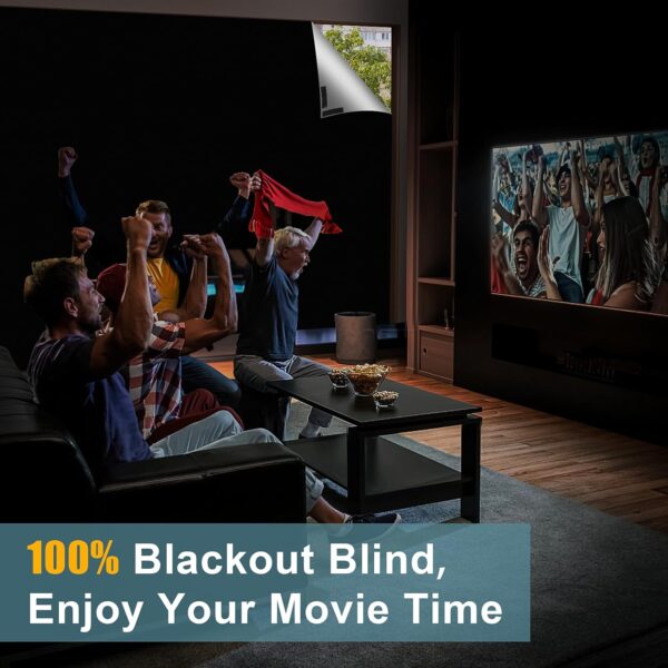 100% Blackout Curtains, 118" X 57" Portable Black Out Curtains for Bedroom, Temporary Blackout Blinds, Travel Blackout Shades, Blackout Window Cover for Nursery, Rv, Dorm Room (Black) - Image 6