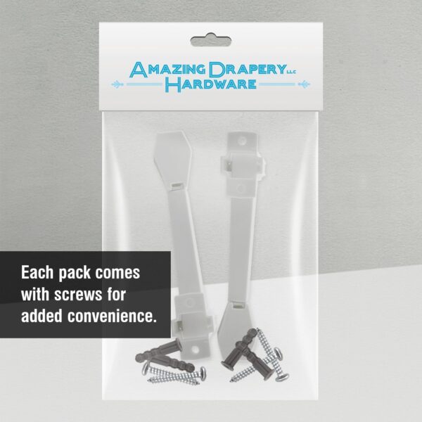 Amazing Drapery Hardware Spring Loaded Cord Tensioner for Cord Loops - Off White, Wall or Floor Mount - 2 Pack with Screws - Image 5