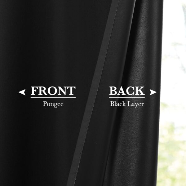 RYB HOME 100% Blackout Door Curtain Portable Detachable and Easy to Install Privacy for French Door Kitchen Door Double Doors with Glass Sidelight, W 25 x L 72, Black - Image 2