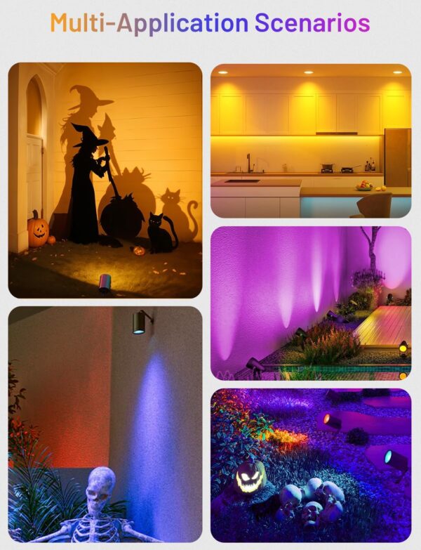 LED MR16 Orange Light Bulb 4W, 20W 35W 50W Halogen Equivalent, 12V Low Voltage GU5.3 Bi-Pin Led Orange Bulbs for Halloween Outdoor Landscape Yard Garden Tree Pool Holiday Lighting, 38 Deg, 6 Pack - Image 7