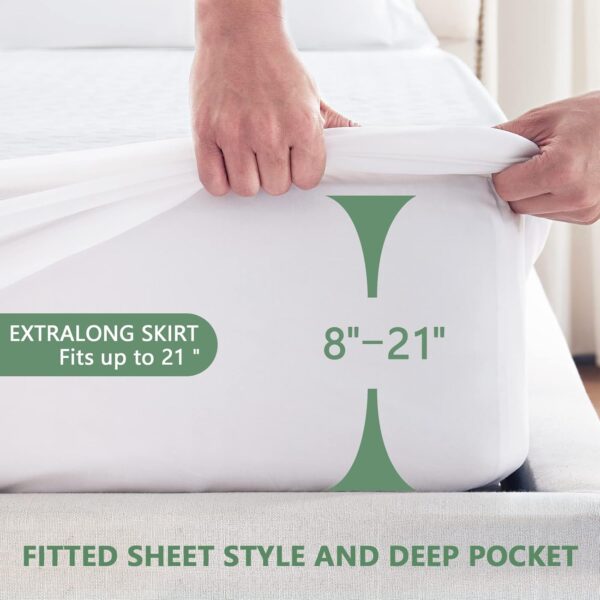 Premium 100% Waterproof Mattress Protector Queen Size, Breathable Bed Cover 3D Air Fabric Cooling Mattress Pad Cover Smooth Soft Noiseless Washable, 8''-21'' Deep Pocket - Image 4