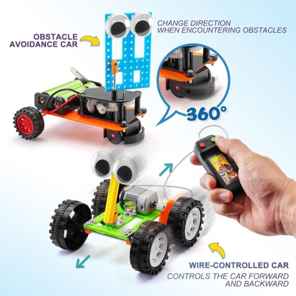 STEM Kits for Kids Ages 5-7 8-10, Robot Building Kits for Boys 8-12, Science Experiments for Kids 6-8 9-12, Car Crafts Activities Engineering Kit, STEM Toys for 5 6 7 8 10 12 Year Old Boys Girls Gifts - Image 3
