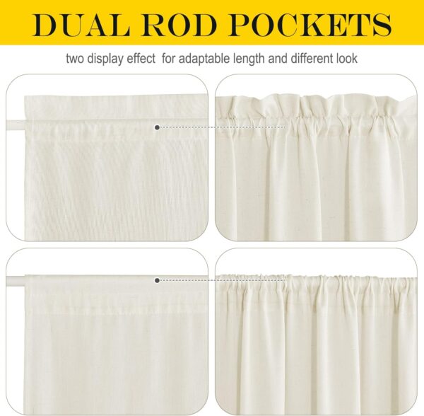 NICETOWN French Door Curtains Faux Linen Door Blinds Privacy Sidelight Window Curtains for Kitchen Farmhouse Front Door Curtains with Drawstring Tiebakc, 1 Panel, 26W x 72L, Greyish White - Image 4