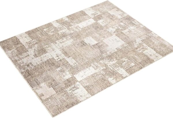 Area Rug Living Room Rugs: 5x7 Indoor Soft Small Low Pile Carpet Abstract Decor Large Washable for Bedroom Dining Room Under Kitchen Table Home Office - Beige/Ivory - Image 5