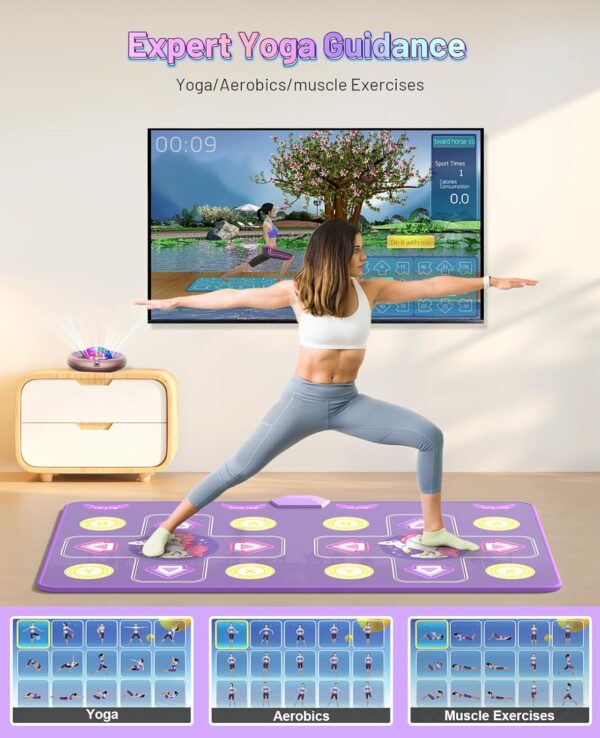 Unicorn Electronic Dance Mat for Kids and Adults - Wireless Dance Pad for TV with HD Camera, Plug and Play Double User Dance Mat Game, Christmas and Birthday Gift Toys for Girls and Boys - Image 6