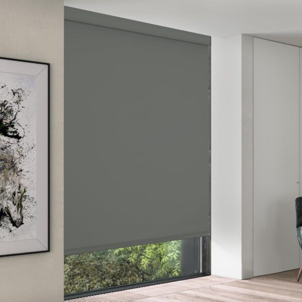MYshade Cordless Roller Shades, Blackout Roller Blinds with Valance Cover, Room Darkening Window Shades for Home, Office, Bathroom, French Door, UV Blocking, Thermal Insulated, 24 inch Wide, Gray - Image 7