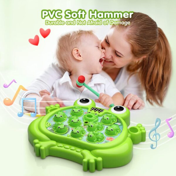 HopeRock Toys for 2 3 4 5 Year Old Boy,Toddler Toys Age 2-4, Whack A Frog Game,with 5 Modes,45 Levels,9 Music Spray and Light-up, Baby Toy Gifts for Early Learning, Birthday Gift for Toddler Boy Toys - Image 7