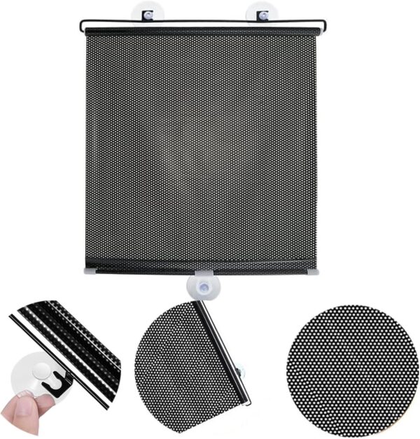 Temporary Blackout Roller Blinds with Suction Cups,Adjustable Thermal Insulated Privacy Screen,Retractable Portable Window Cover Curtain,for Home Bathroom Office Glass (WxH:18x49in,Black) - Image 4