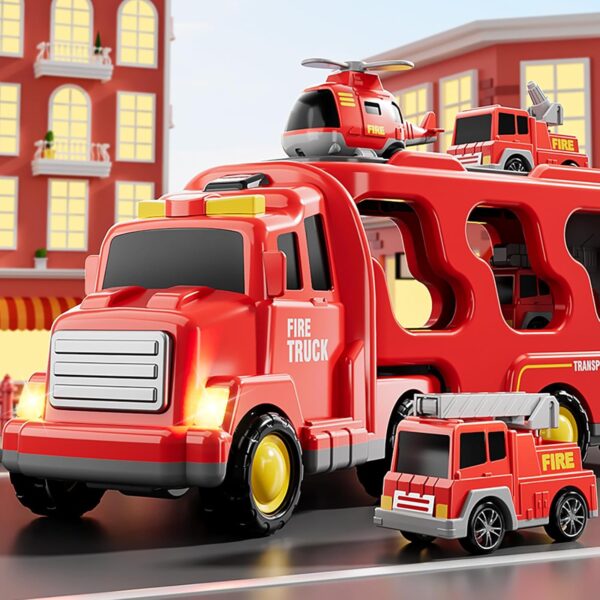 Bennol Toddler Trucks Toys for Boys Age 1-3 3-5, 5 in 1 Fire Car Truck Bus for Toddlers Boys Girls 1 2 3 4 5 6 Years Old, Toddler Boy Toys Christmas Birthday Gift Car Sets with Light Sound - Image 5