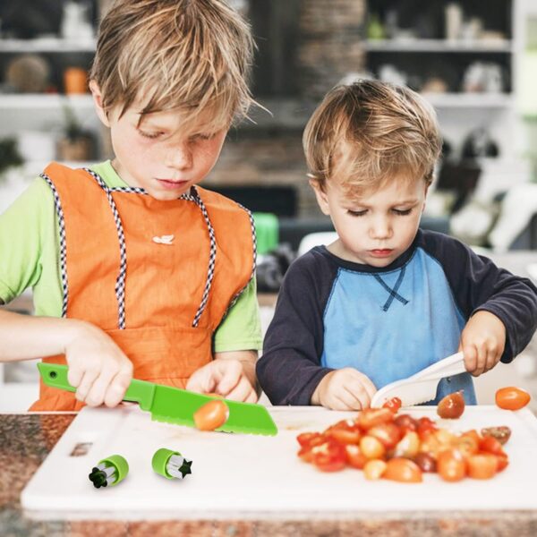 13 Pieces Montessori Kitchen Tools for Toddlers-Kids Cooking Sets Real-Toddler Toys Set for Real Cooking with Plastic Toddler Safe Knives Crinkle Cutter Kids Cutting Board - Image 3
