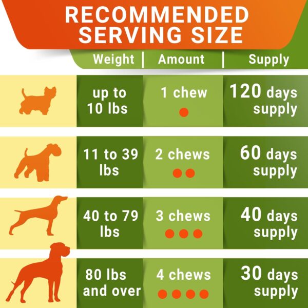 Senior Advanced Glucosamine Chondroitin Joint Supplement for Dogs - Hip & Joint Pain Relief Pills - Large & Small Breed - Hip Joint Chews Canine Joint Health - Chews Older Dogs - Chicken Flavor-120Ct - Image 7