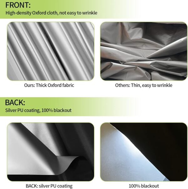 Blackout Blind Curtains, Portable 100% Blackout Shades, 78" x 59" Black Out Blinds for Window, Temporary Blackout Blinds Window Cover with Hook and Loop Tape for Travel Bedroom Nursery Cars - Image 7
