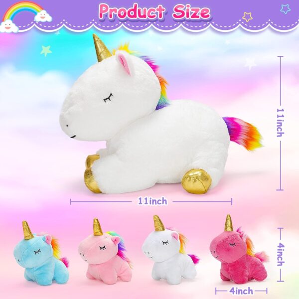 KMUYSL Toys for Girls Ages 3 4 5 6 7 8+ Years - Unicorn Mommy Stuffed Animal with 4 Baby Unicorns in Her Tummy, Soft Unicorn Plush Toys Set, Christmas Birthday Gifts for Baby, Toddler, Kids - Image 5