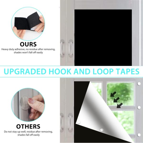 100% Portable Blackout Curtains - (157" x 59") Blackout Shades Cut to Size, Black Out Blinds for Window with Strong Hook & Loop Tabs, Travel Temporary Blackout Blinds for Nursery, Bedroom & Car - Image 2