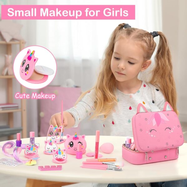 Kids Washable Makeup Girls Toys - Girls Makeup Kit for Kids Make up Set Real Makeup for Kid Little Girls Toddlers Children Princess Christmas Birthday Gifts Toys for 3 4 5 6 7 8 9 10 Year Old Girls - Image 3