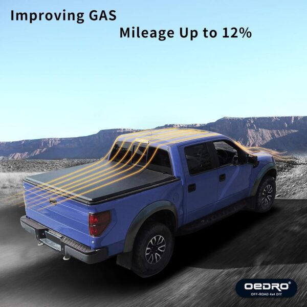 oEdRo Soft Quad Fold Tonneau Cover Four Fold Truck Bed Covers Compatible with 2009-2024 Dodge Ram 1500 (Inclu. Classic & New) 5.6' Bed Without Ram Box - Image 8