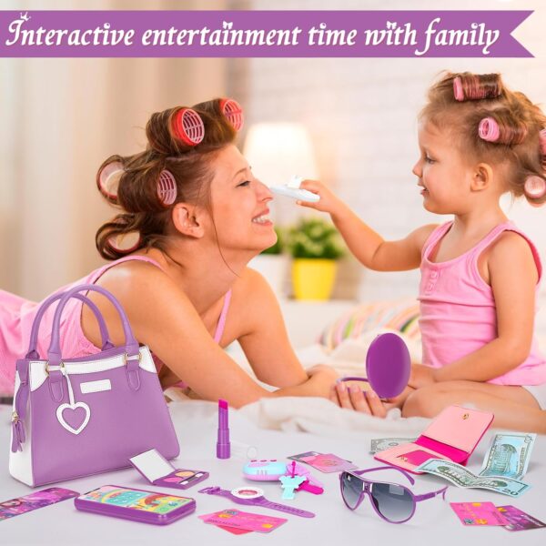 Officygnet Girls Toys for 3 4 5 6 7 8 Year Old - Princess Pretend Play Purse Toys for Little Girls, Toddler Purse with Accessories, Kids Toy Purse Birthday for Girls Ages 2-4 3-5 4-5 6-8 (Purple) - Image 5