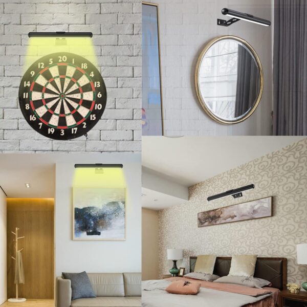 MIOBLUE Rechargeable Picture Lights with Remote,Full Metal Painting Light Display LED Battery Lamp with 3 Lighting Modes, Dimmable Dartboard Light with Timer for Paintings Potrait - Image 5