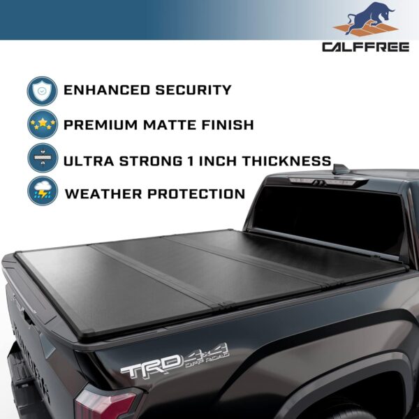 Hard Folding Truck Bed Tonneau Cover lCFHT-034l Compatible with 2022-2025 Toyota Tundra 5'6" Bed w/OE Rail System (66.7" - Image 3