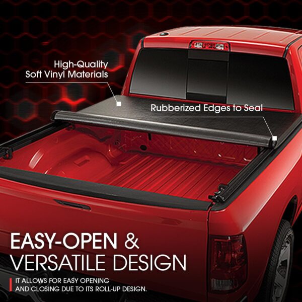 DNA Motoring TTC-RU-030 Truck Bed Soft Vinyl Roll-Up Tonneau Cover Compatible with 07-18 Silverado Sierra 1500 5.75' Fleetside / Styleside Bed - Image 2