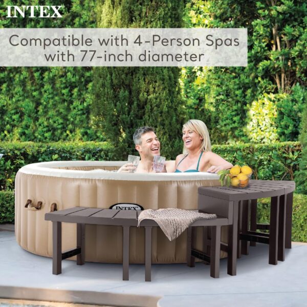 Intex 28514E 2 Medium PureSpa Accessories Benches, Compatible w/ 4 Person Spas, Combines to Create A Larger Bench, Flat Storage, 350 Pound Capacity - Image 3