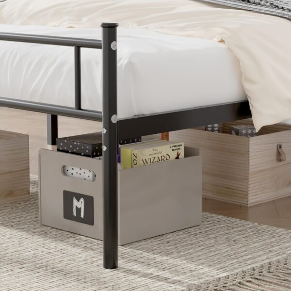 VECELO Metal Platform Bed Frame with Headboard & Footboard, Steel Slats Mattress Foundation, No Box Spring Needed, Queen, Charcoal Black - Image 5