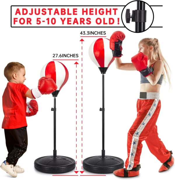 Punching Bag for Kids Included 2 Pack Boxing Gloves, Boxing Toys for Boys, Boxing Bag Sets with Height Adjustable Stand, Gifts for Boys & Girls Age 5,6,7,8,9,10 Years Old - Image 3