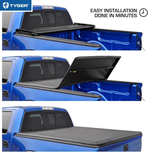 Tyger Auto T3 Soft Tri-fold Truck Bed Tonneau Cover Compatible with 2022-2024 Ford Maverick | 4.5' (54") Bed | TG-BC3F1061 - Image 4
