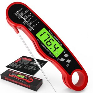 Meat Thermometer Digital - Waterproof Kitchen Thermometer with Backlight and Hold, Fast Instant Read Food Thermometer for Cooking, Candy Making, Outside Grill, Stocking Stuffers for Adult Men