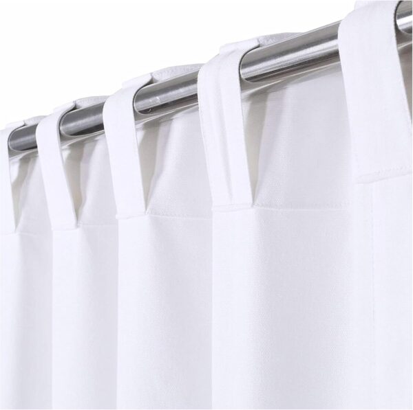 HOMIDATE White Curtain,84 inch Long White Curtains,Cotton Curtains Set of 2 Size 50x84 inch,White Cotton Drapes,Curtains for Window,Textured White Curtains Set of 2,84 inch Curtains,Bathroom Curtains - Image 2