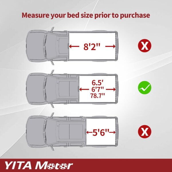 YITAMOTOR Soft Quad Fold Truck Bed Tonneau Cover Compatible with 2016-2024 Nissan Titan/ XD, Fleetside 6.5 ft Bed w/o Titan Box - Image 2