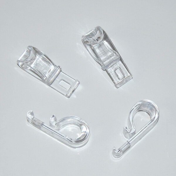 Cutelec Roller Shade Clear Saftey Chain and Cord Guide 4 Sets per Pack P Clip Fixation Hook for Bead Chain for Roller Blinds - Image 2