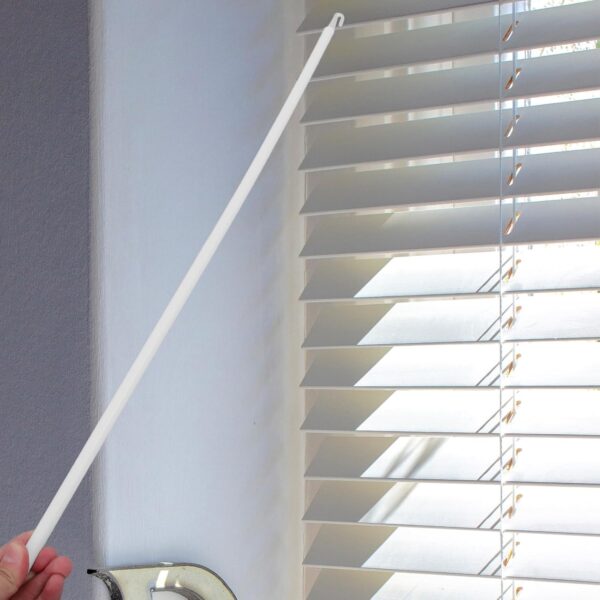 HOMSFOU 24 Inch 60cm Blind Wand Vertical Blinds Replacement Parts Blind Rod Curtain Blind Wand with Hook White Plastic Blind Opener Long Window Blind Stick Tilt Rod - Image 5