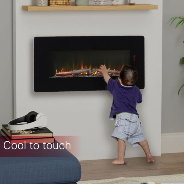 Dimplex Winslow Wall Mounted Electric Fireplace, 42" Inch, Black, 1400W - Modern Wall Electric Fireplace with Heater, Multiple Media Options, Remote Control - Slim Fireplaces for Living Room, Bedroom - Image 5