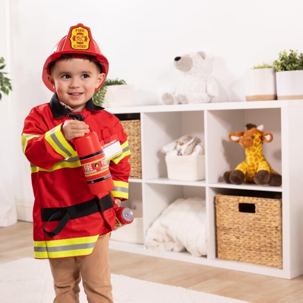 Melissa & Doug Fire Chief Role Play Costume Dress-Up Set Pretend Fire Fighter Outfit With Realistic Accessories, Firefighter Costume For Kids And Toddlers Ages 3+ - Image 6