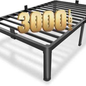 MAF 14 Inch Twin Metal Platform Bed Frame with Round Corner Legs, 3000 LBS Heavy Duty Steel Slats Support, Noise Free, No Box Spring Needed, Easy Assembly