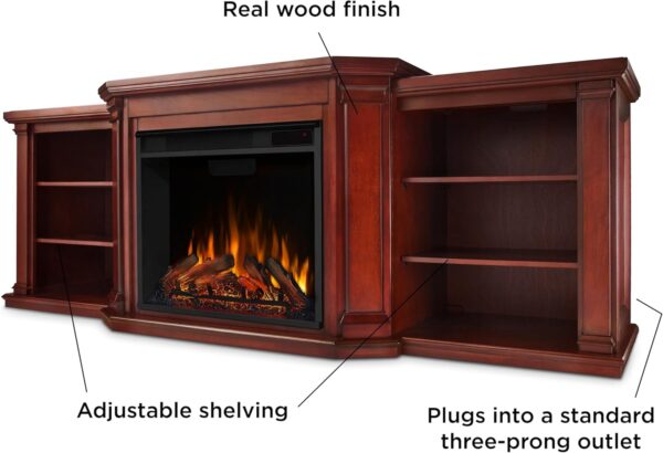 Real Flame Valmont 74" Electric Fireplace TV Stand for TVs up to 70 inches, Entertainment Center with Adjustable Shelves and Storage, TV Stand for Living Room and Bedroom, Remote Control, Timer - Image 3