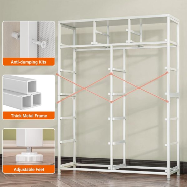 EnHomee Dresser, White Dresser for Bedroom with 14 Deep Drawers Tall Dresser for Girls Bedroom,Closet,Wooden Top,Sturdy Metal Frame, White 11.8" D x 37" W x 52" H - Image 6