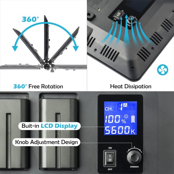 VILTROX 2-Packs VL-200T LED Video Photography Lighting Kit, LED Light Panel with Stand, Bi-Color Dimmable Photo Video Lighting for YouTube Video Shooting, with Wireless Remote, AC Adapter & Carry Bag - Image 4