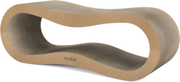 Modkat® 2 Cat Scratcher Set. Large (30L X 10.6H in.) and Small (26.6L X 7H in.) Sizes. Scratch, Play Lounge. High-Grade Cardboard, 100% Recyclable, Reversible. - Image 4