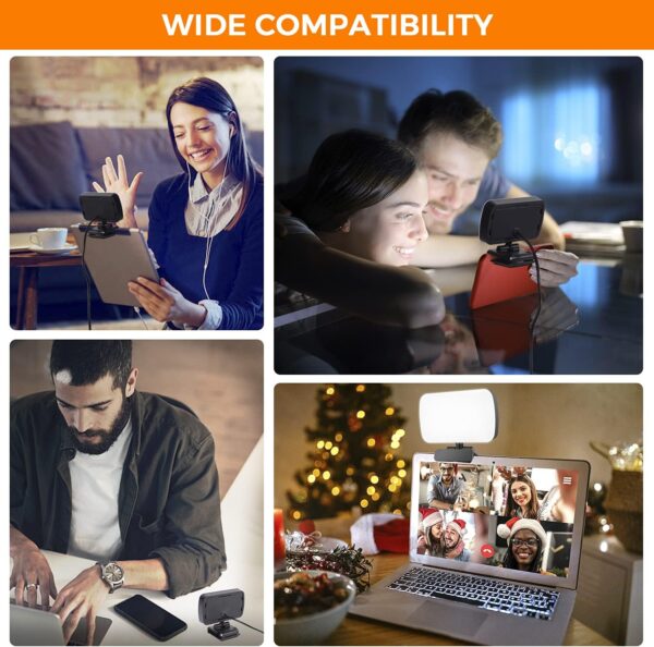 Video Conference Lighting, Webcam Lighting for Remote Working, Zoom Lighting for Laptop/Computer, Zoom Calls, Live Streaming, Self Broadcasting, Video Light for Zoom Meeting with Sturdy Clip - Image 5