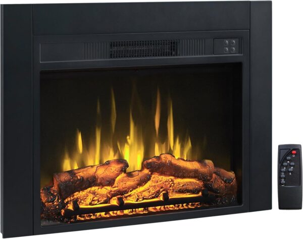 Efiretric® Adam Electric Fireplace Insert with Front Trim Kit, 23" W x 17" H (EF447) with Front Trim Kit, 1500W Heater, Remote Control and Timer